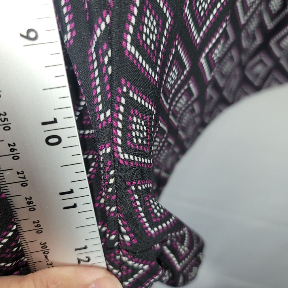 White House Black Market Small Strapless Geometric Romper Black Purple Pockets - Picture 7 of 12